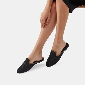 Vivaia Sherry Rounded Toe Quilted Black Mules Size 40